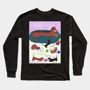 Knitting Dachshund Long Sleeve T-Shirt